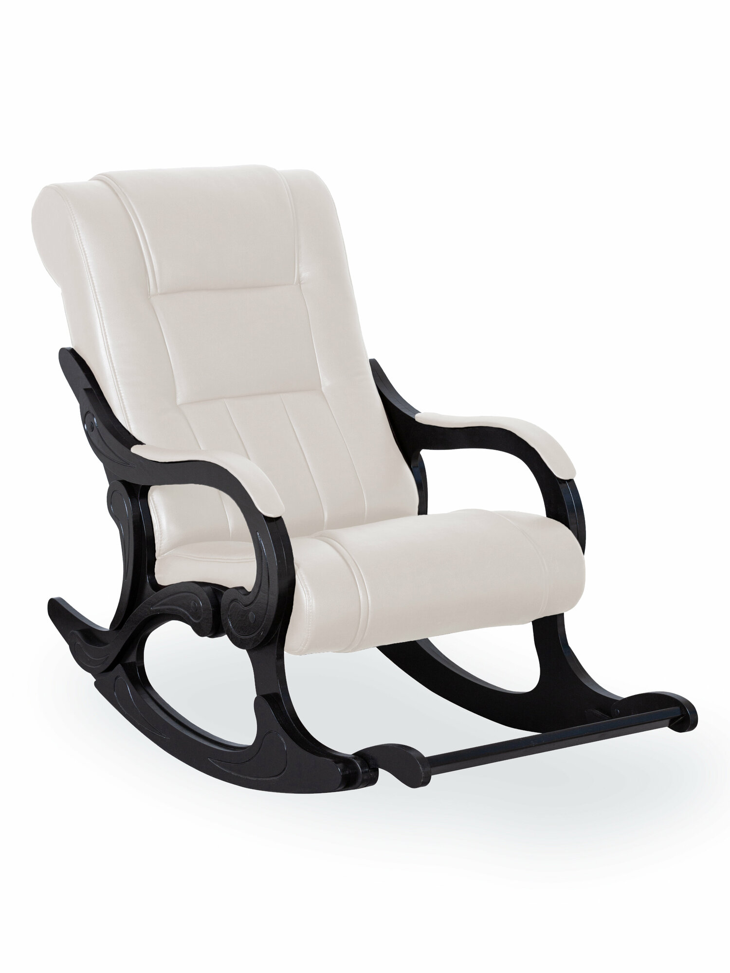 фото Кресло-качалка с подножкой широкое Родос Экокожа 71x105 см.