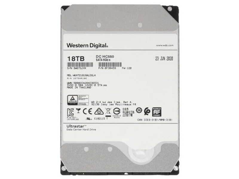 Жесткий диск WD Ultrastar DC HC550 WUH721818ALE6L4, 18ТБ, HDD, SATA III, 3.5" [0f38459] - фото №17