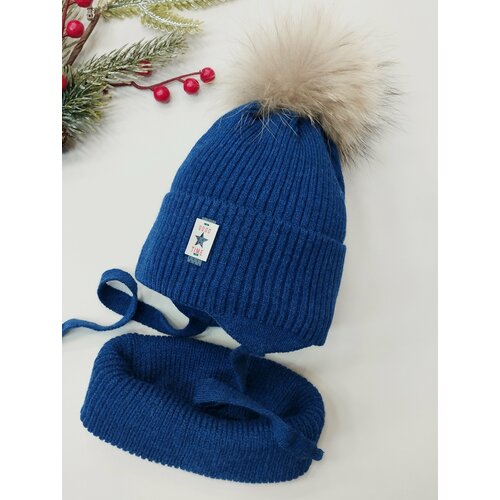 Комплект Мой Ангелок Звездное время, размер 3-5 лет (50-54), синий шапка из натурального кроличьего меха для женщин зимняя модные шапки кашемировые шерстяные вязаные теплые мягкие облегающая шапка