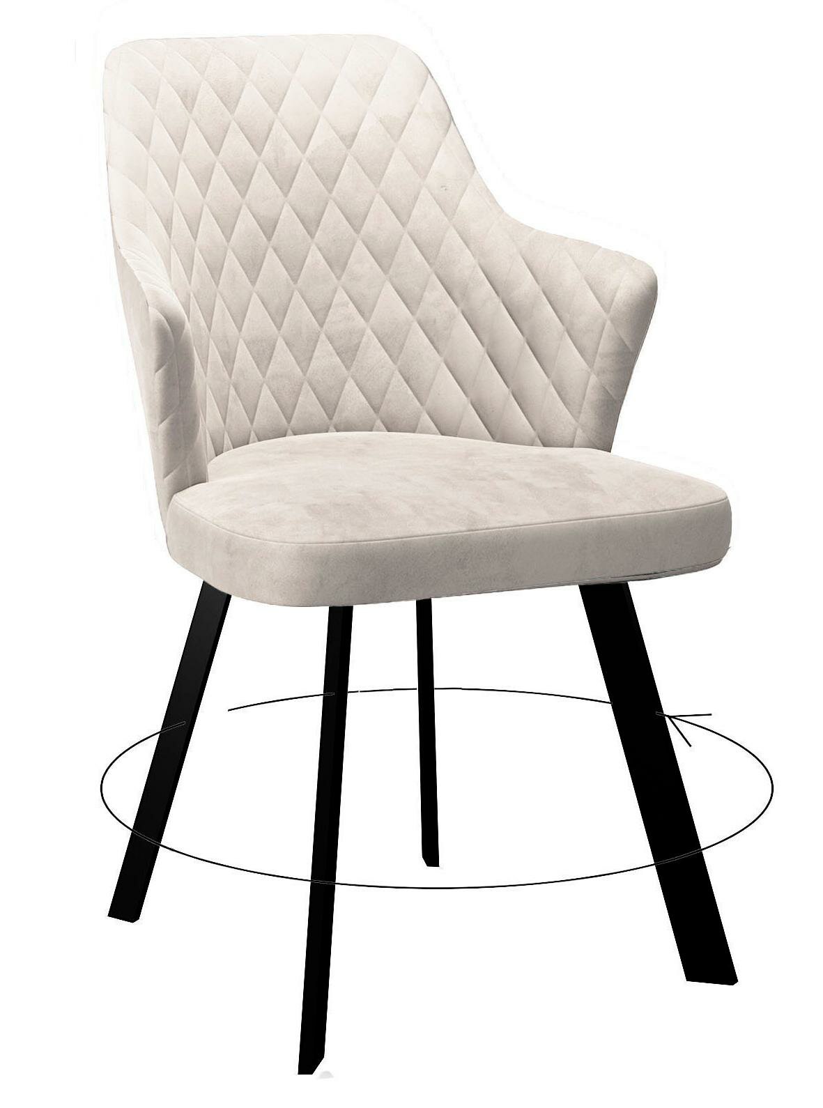 фото Стул DikLine 245 поворотный, C103 крем, ножки черные