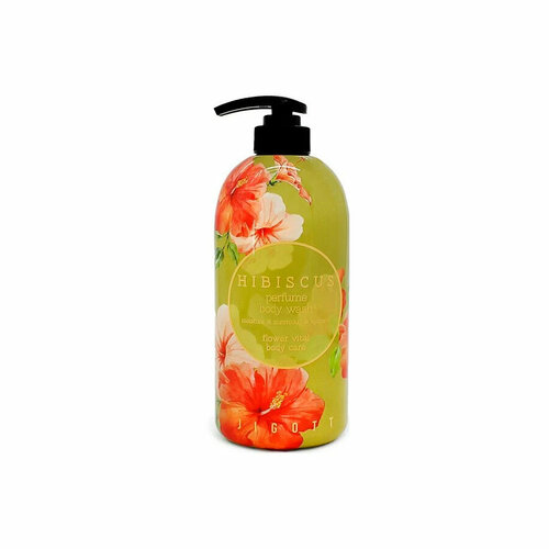 Гель для душа парфюмированный с экстрактом гибискуса, 750 мл - 2 шт, Hibiscus Perfume Body Wash, Jigott, 8809541282072