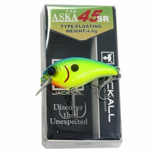 Воблер JACKALL ASKA 45SR 4.6g цвет BLUEBACK CHARTREUSE воблер jackall aska 45sr 4 6g цвет shibu silver