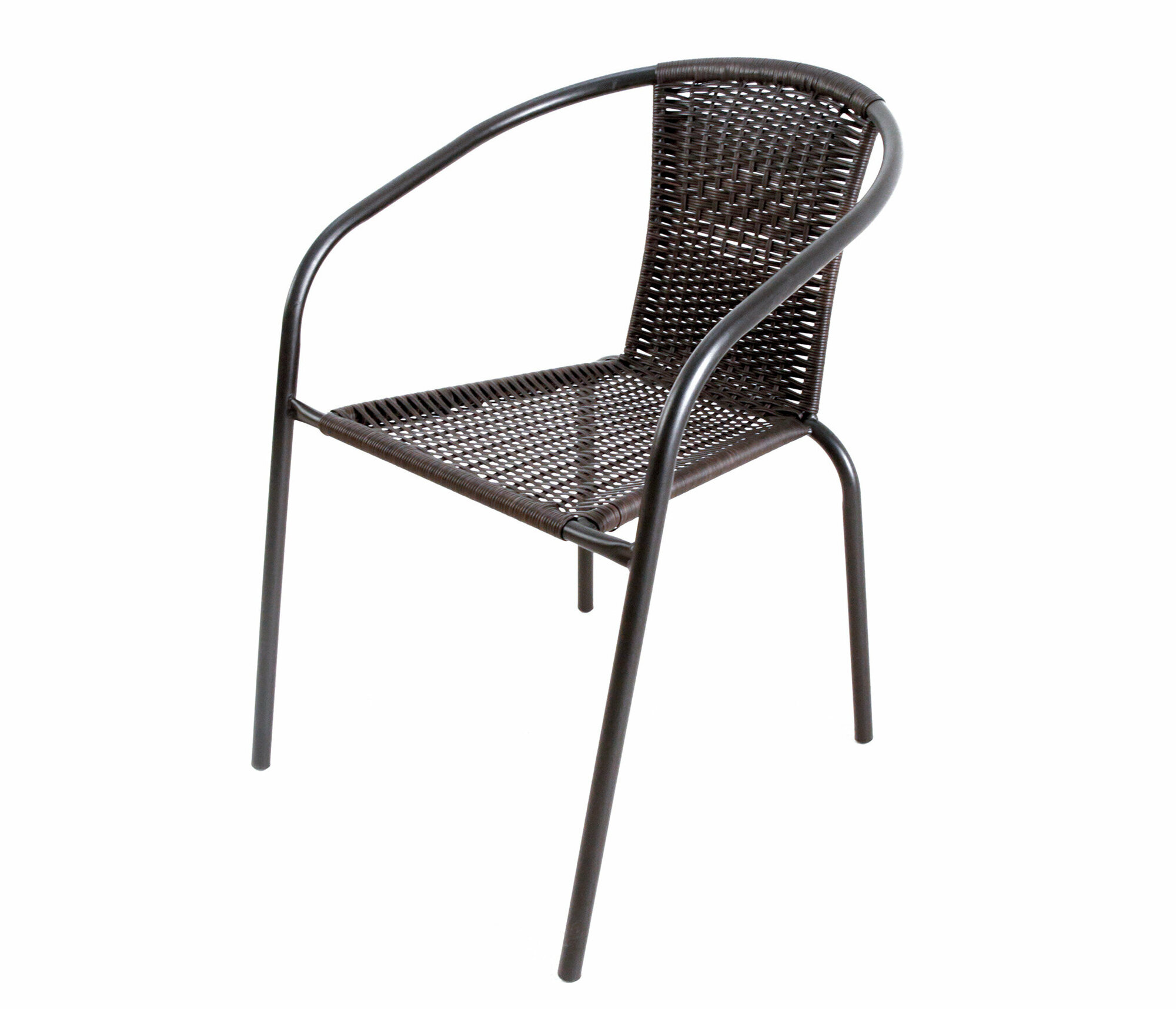 фото Стул садовый столплит Ассоль для дачи и улицы, искусственный ротанг, темно-коричневый, 52х72х60 см