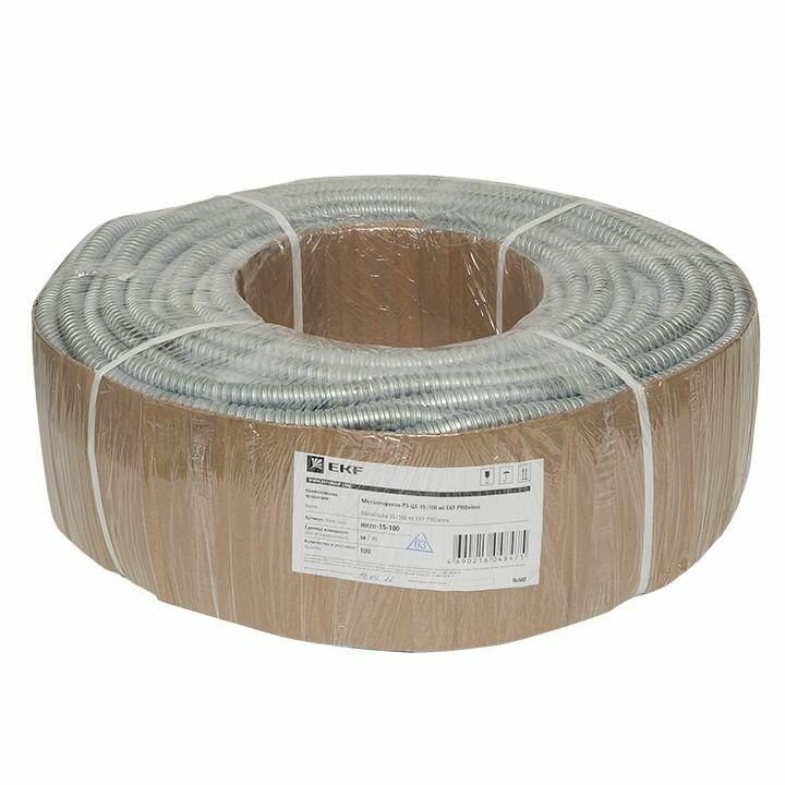 фото Металлорукав Р3-ЦХ-15 d15мм с протяжкой (уп.100м) EKF mrzn-15-100