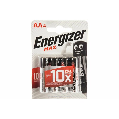 Батарейки щелочные Energizer - тип AA, 1.5В, 4 шт. в упаковке aa аккумулятор energizer extreme 2 шт 2300мaч