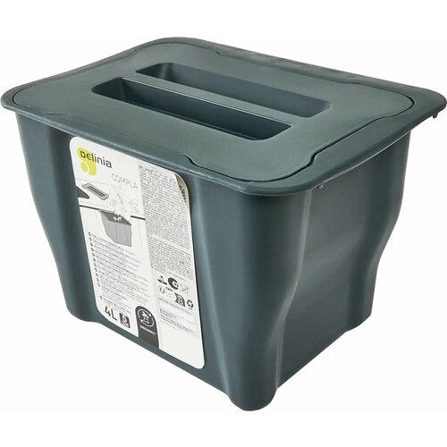 Контейнер мусорный 4 л Delinia пластик цвет серый 1197₽