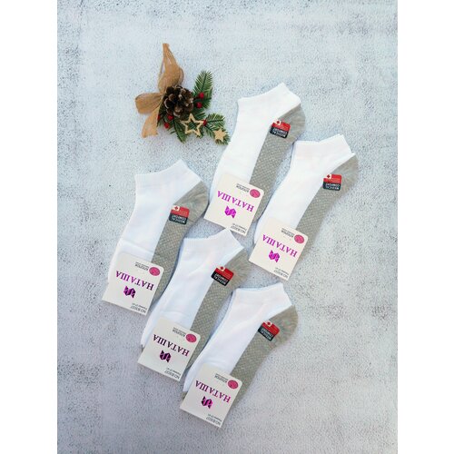 фото Носки наташа, 5 пар, размер 37-41, белый, серый