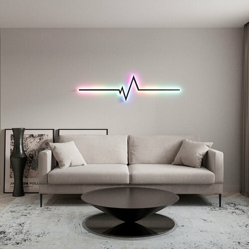 Светильник настенный светодиодный Polo RGB 150 cм Черный LED Диммируемый с пультом ДУ Без вилки 18806₽