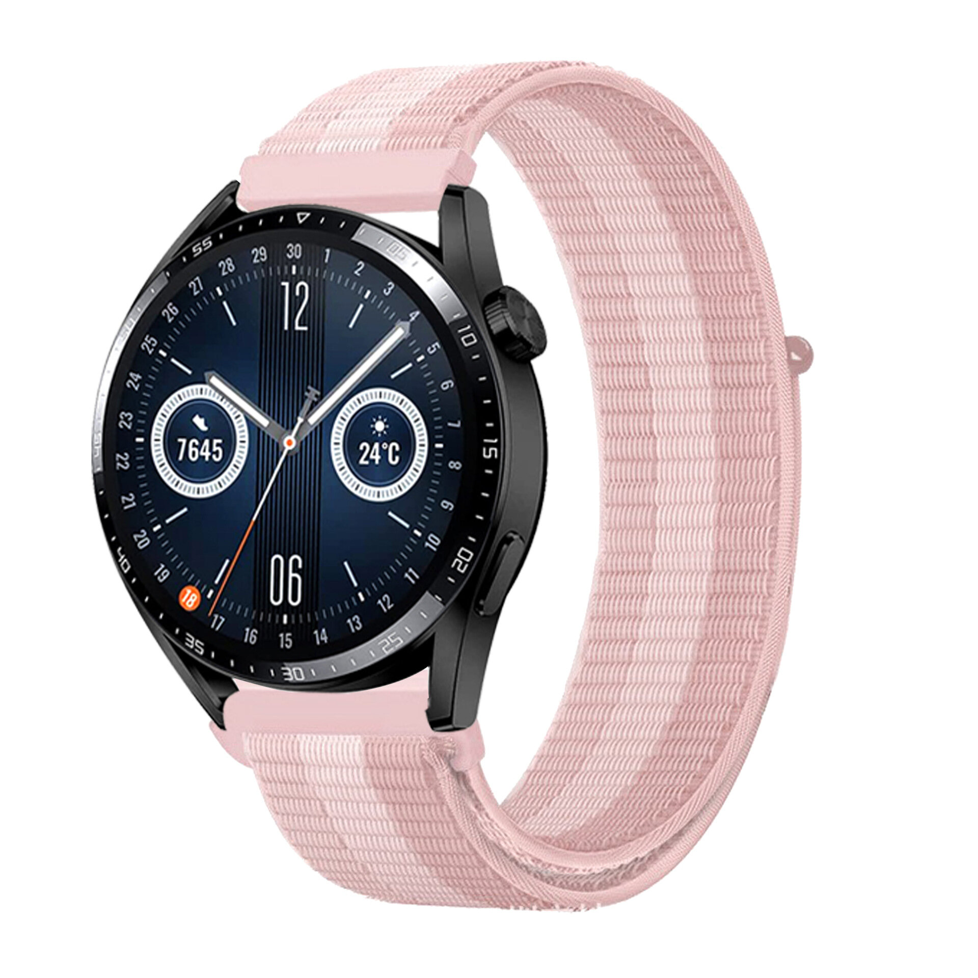 Нейлоновый универсальный ремешок 22 мм для смарт-часов Garmin Samsung Galaxy Watch Huawei Watch Honor Xiaomi Amazfit 78 розово бело розовый