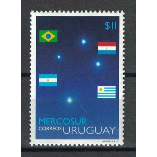 Почтовые марки Уругвай 1997г. Южноамериканский общий рынок Флаги MNH почтовые марки уругвай 1997г эмблема новой почты коллекции mnh