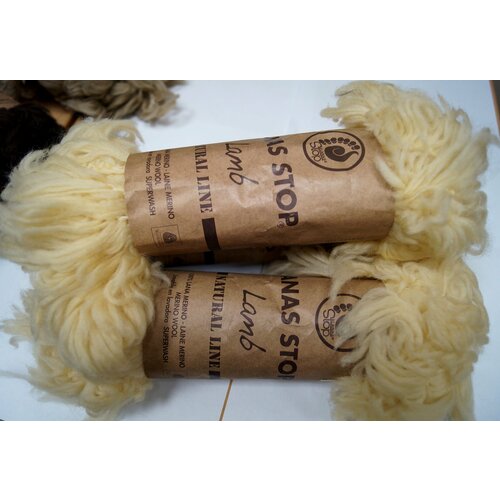 Пряжа LANAS STOP Lamb №703 натуральный, 100% шерсть мериноса, 50 г, 10,15 м , 1 штука