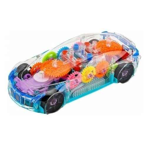 Прозрачная машинка с шестеренками / Светящаяся машинка - игрушка с музыкальным эффектом машинка sitstep автомобиль прозрачная светящаяся с шестеренками музыкальная