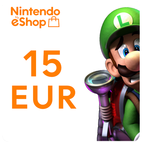 Карта пополнения Nintendo eShop номинал 15 EURO регион Европа 187800₽