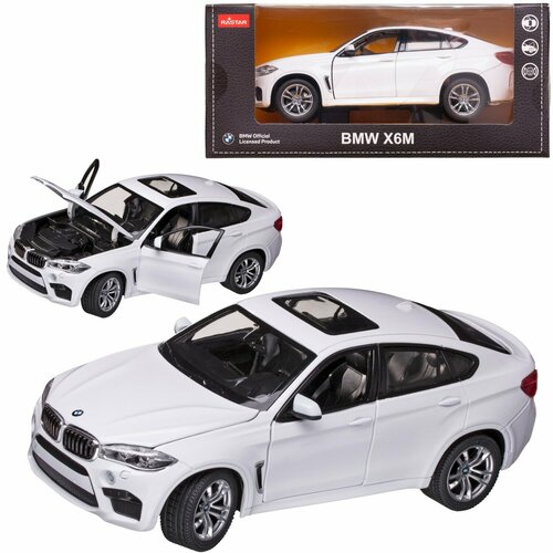 Машина металлическая 1:24 BMW X6M, цвет белый, двери и капот открываются 56600W