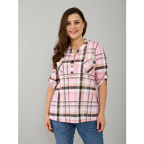 Блуза Алтекс, размер 58, розовый блузка с коротким рукавом koton teenage 1yal68330iw цвет blue check размер 40