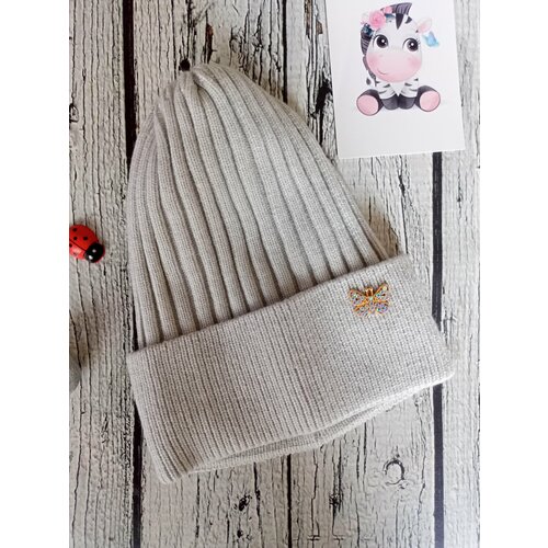 фото Шапка бини зефирная сказка, размер 48/52, серый