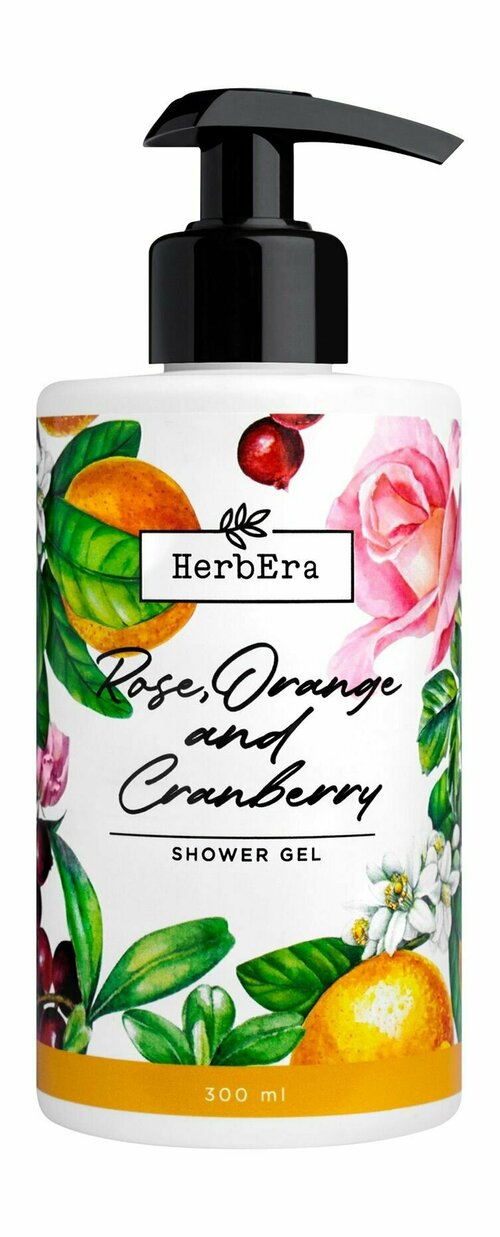 Гель для душа с ароматом розы, апельсина и клюквы / HerbEra Rose, Orange and Cranberry Shower Gel