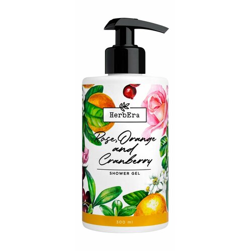 Гель для душа с ароматом розы, апельсина и клюквы / HerbEra Rose, Orange and Cranberry Shower Gel