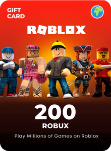 Пополнение счета Roblox на 200 Robux / Код активации Робуксы / Подарочная карта Роблокс / Gift Card (Россия)