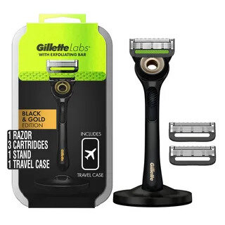 Бритва GILLETTE LABS с дорожным чехлом и 2 кассетами (Золото-Бронза)