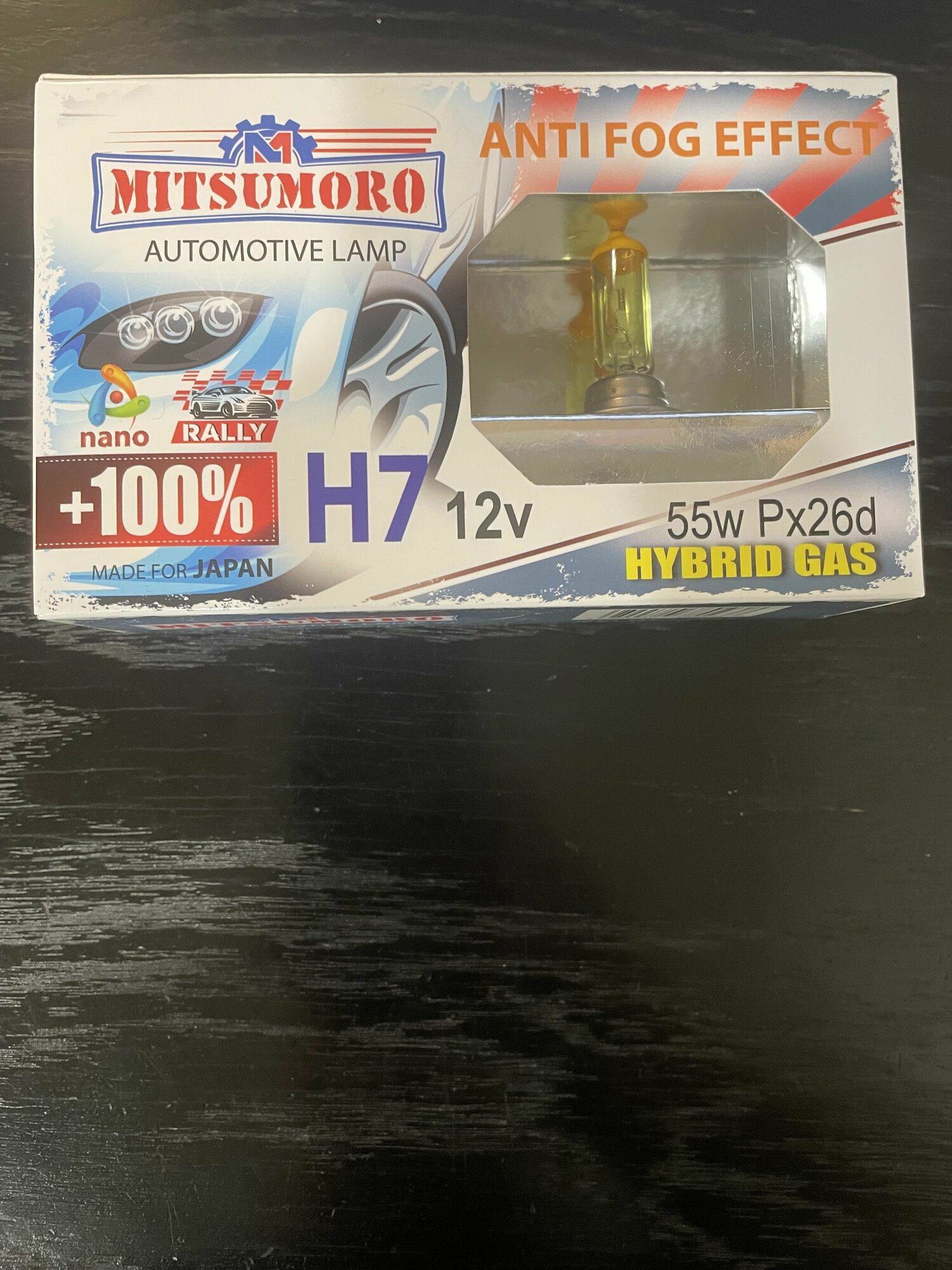 Галогеновая лампа MITSUMORO H7 12V 55W Pх26d +100% ANTI FOG EFFECT