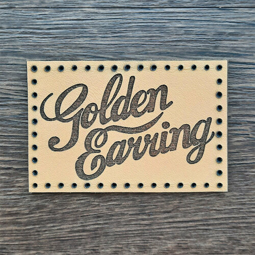 Кожаная рок нашивка Golden Earring. Размер: 7 x 4,6 см. Цвет: Бежевый