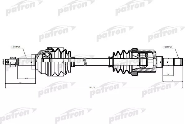 PATRON PDS1970 Полуось привода