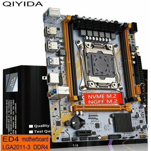 Материнская плата 2011-3 QIYIDA X99 ED4 + 16GB (2*8) DDR4 3200Mhz Killsre (Black)