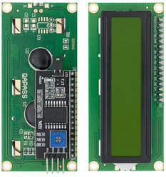 Символьный LCD дисплей 1602, 16х2 знака, зелёный, с I2C адаптером
