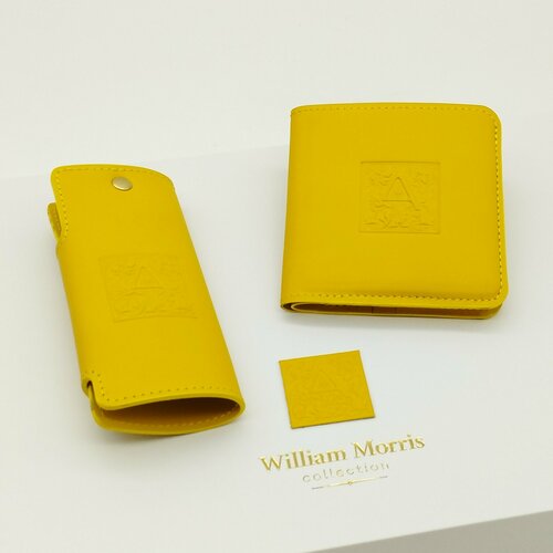 Кошелек William Morris, фактура глянцевая, желтый