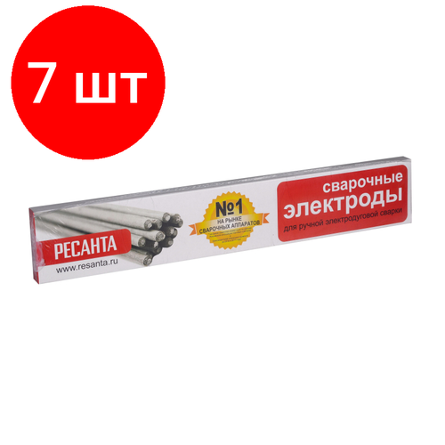 Комплект 7 штук, Электроды РЕСАНТА МР-3, d3.0мм, 1.0кг (71/6/20) ресанта саи 190