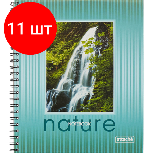 Комплект 11 штук, Тетрадь общая Attache,80л, клет, А5, спир, обл. мел. карт комплект 18 штук тетрадь общая attache 80л клет а5 спир обл мел карт