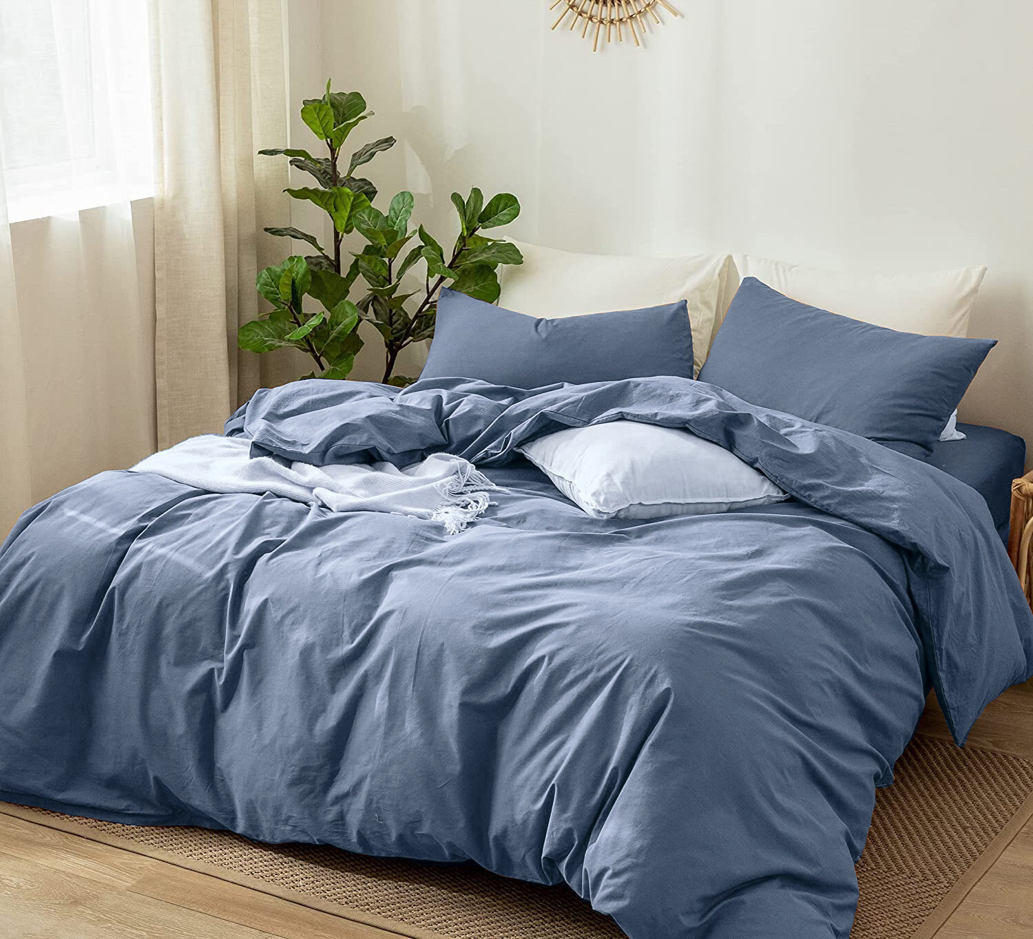 фото Однотонное постельное бельё P013-1-70, цвет Лазурь, 1.5 спальное, Перкаль 100% хлопок, наволочки 70x70