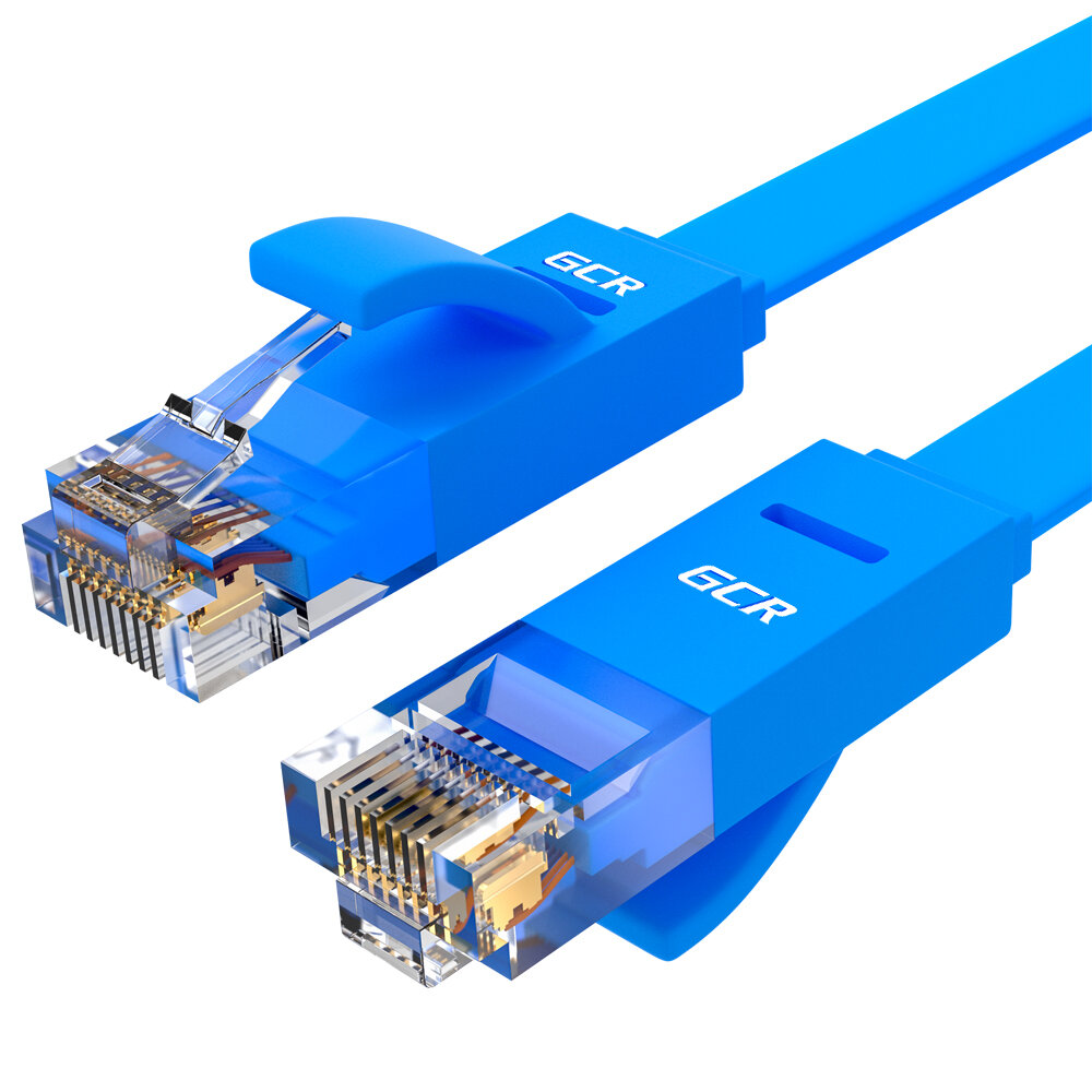 Greenconnect GCR-LNC621-0.5m GCR Патч-корд PROF плоский прямой 0.5m, UTP медь кат.6, синий, 30 AWG, GCR-LNC621-0.5m ethernet high speed 10 Гбит/с, RJ45, T568B GCR-LNC621-0.5m