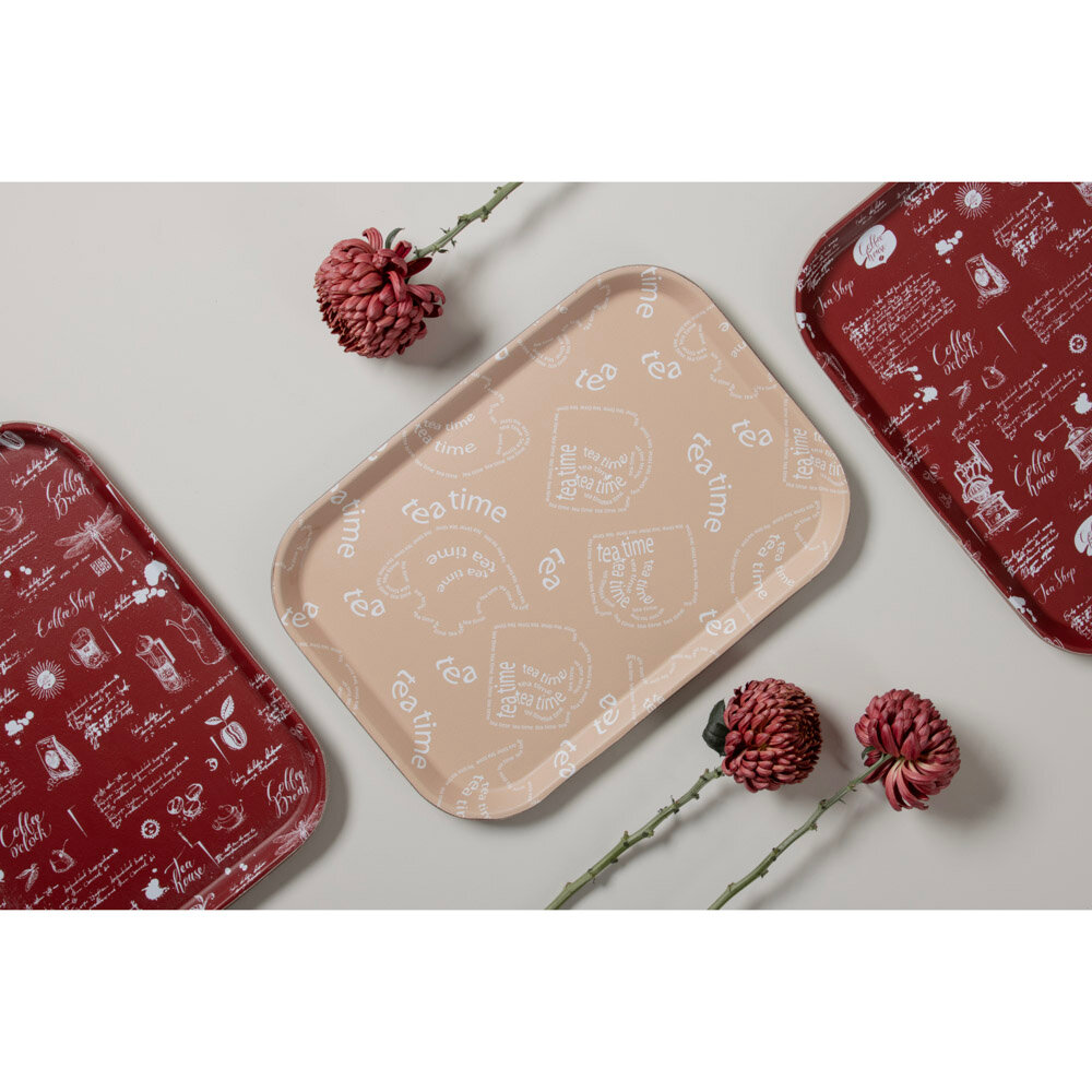 фото Поднос прямоугольный с антискользящим-ящим покрытием,35х25см.