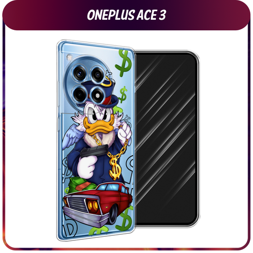 Силиконовый чехол на OnePlus Ace 3/12R / Ван Плас Асе 3/12R Scrooge McDuck with a Gold Chain, прозрачный силиконовый чехол на oneplus ace pro ван плюс эйс про scrooge mcduck with a gold chain прозрачный