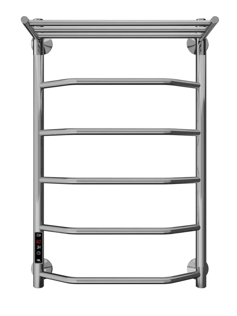 фото Полотенцесушитель электрический Арго Флоран Гранд 500x700 мм 185 Вт с полкой Е-образный цвет хром