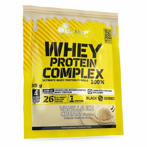 фото Протеин сывороточный, olimp, whey protein complex 100%, 35 г, ванильное мороженое olimp sport nutrition