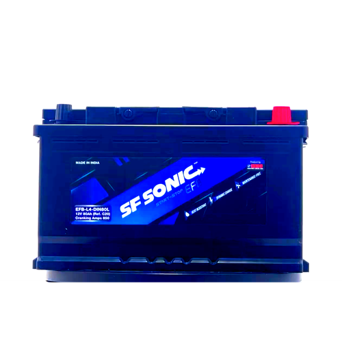 Автомобильный аккумулятор премиум класса SF SONIC EFB 6СТ-80 Ah обратная полярность