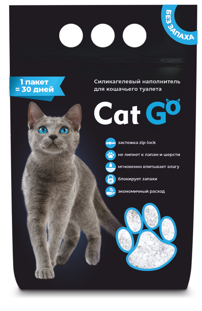 Наполнитель Cat Go EXTRA FRESH силикагель, впитывающий, круглый, 1,9 кг (4 л)