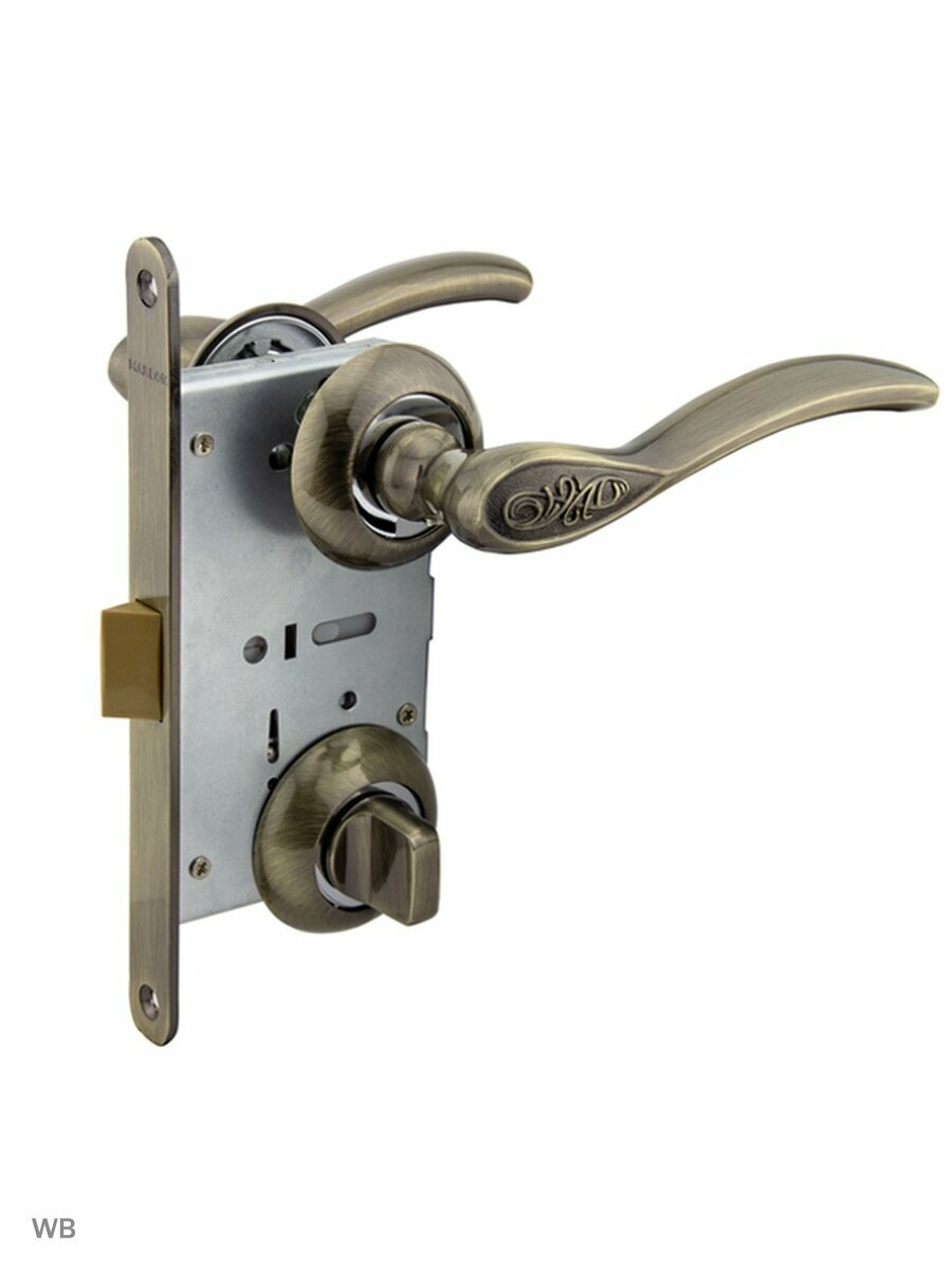 Защелка с ручками MARLOK 96/5413 WC межосевое 96 мм (Тип 6) АВ (бронза)