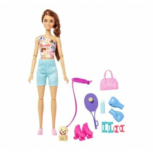 Кукла с питомцем Mattel Barbie, Спортсменка с собачкой кукла barbie олимпийская спортсменка gjl73 скейтбординг