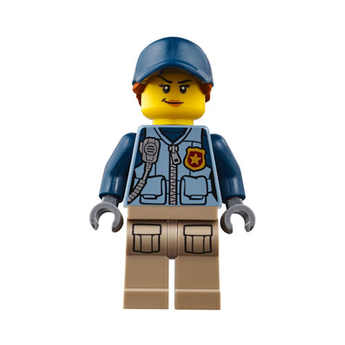 Минифигурка Lego Mountain Police - Officer Female, Dark Blue Hat with Dark Orange Hair cty0869 минифигурка лего lego dis086 tinker bell minifigure trans light blue butterfly wings