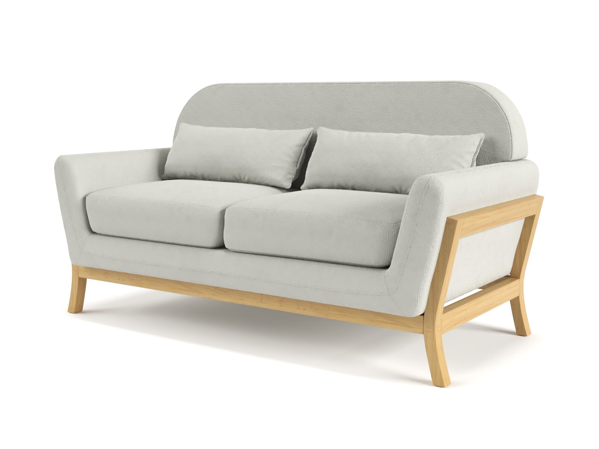 Дизайнерский диван Soft Element Эрлинг Ash, двухместный, массив дерева, шенилл, скандинавский лофт, в офис, на дачу
