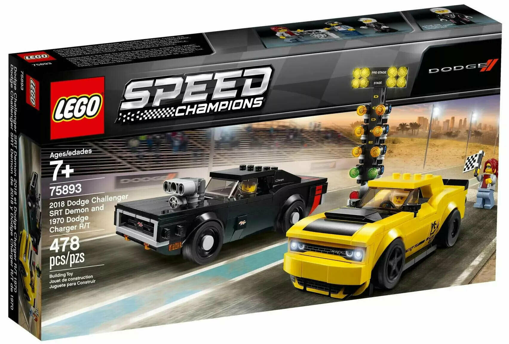 LEGO Speed Champions 75893 Додж Чэленджер 2018 и Додж Чарджер 1970