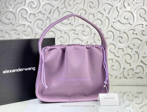 Сумка торба Alexander Wang, фактура матовая, лиловый, фиолетовый