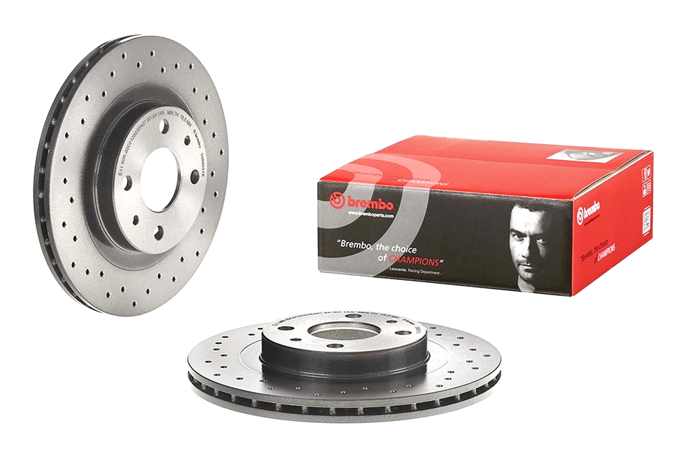 BREMBO 09.8903.1X (0989031X / 21123501070) диск тормозной передний перфорированный xtra\ Lada (Комплект 2 штуки)