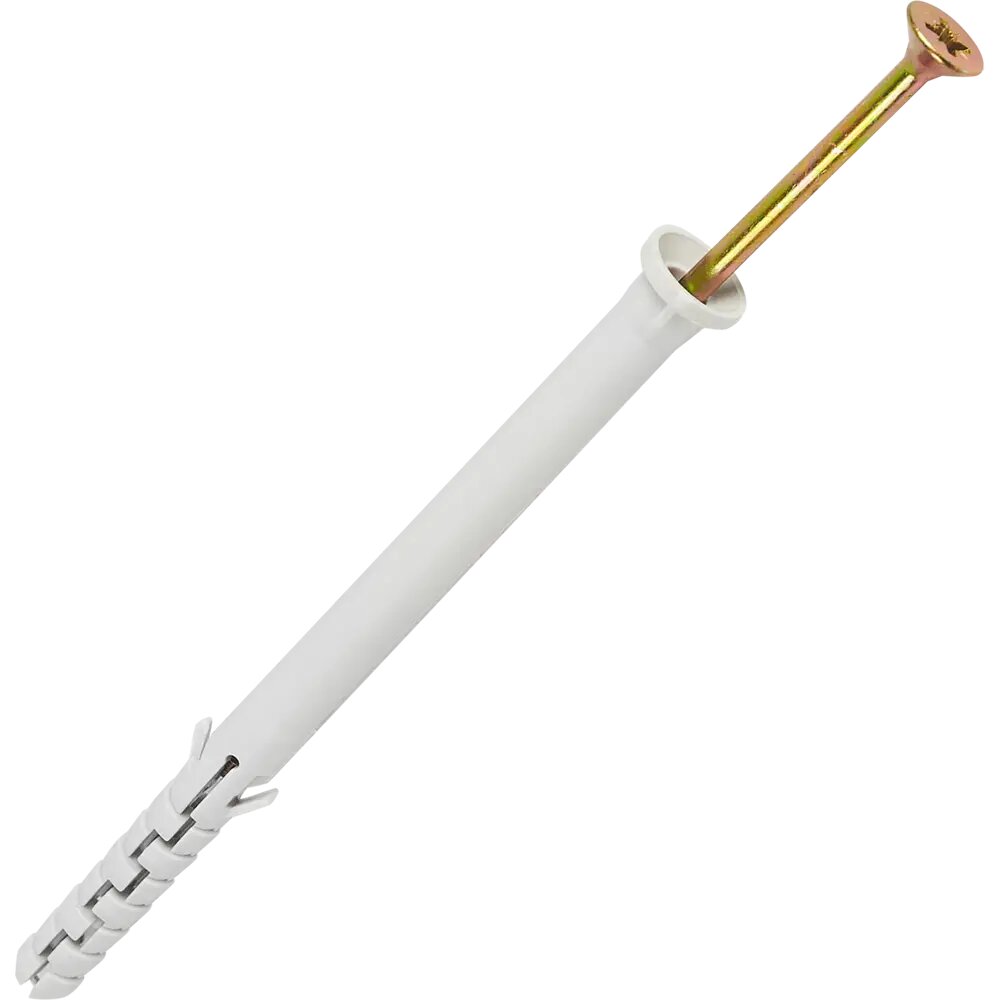 Дюбель с цилиндрическим бортиком Standers PNDS 8х120 мм с шурупом 5х120 мм нейлон 10 шт.