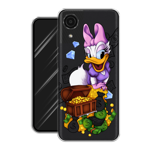 Силиконовый чехол на Samsung Galaxy A03 Core / Самсунг Галакси А03 Core Rich Daisy Duck, прозрачный силиконовый чехол на samsung galaxy a03 core самсунг галакси а03 core несобранный букет прозрачный