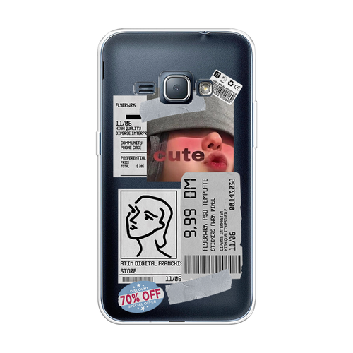 Силиконовый чехол на Samsung Galaxy J1 2016 / Самсунг Галакси J1 2016 Cute girl collage, прозрачный силиконовый чехол на samsung galaxy j1 2016 самсунг галакси j1 2016 веселые поросята прозрачный